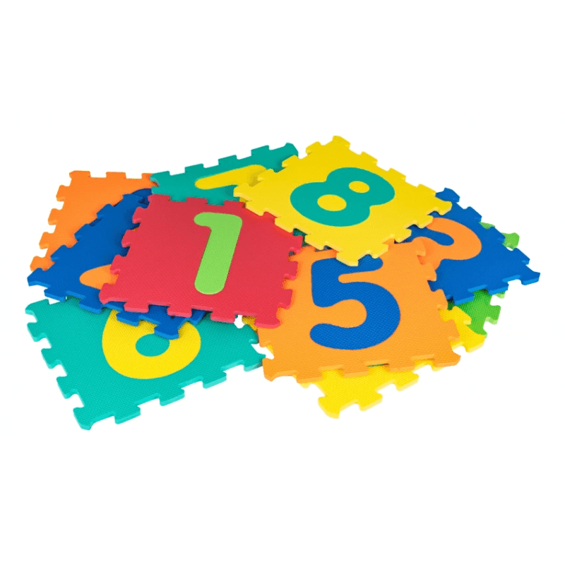Covor Puzzle copii LUDIRO cu Cifre 0-9 Detasabile, Spuma EVA Sigura, 10 Piese 32x32 cm - LUDIRO
