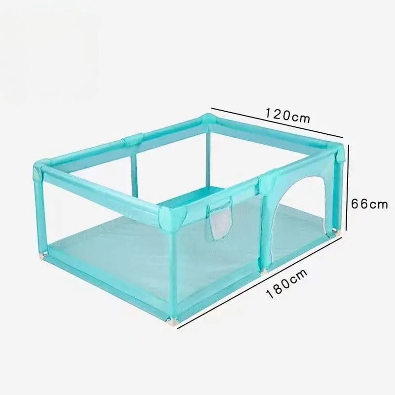 Tarc de Joaca pentru Copii, 1-5 Ani, 180x150x66 Cm, Spatiu Sigur si Generos, Cu Plasa Moale, Protectie la Colturi si Structura Stabila, Ideal pentru Interior si Exterior, Usor de Asamblat, Verde - LUDIRO