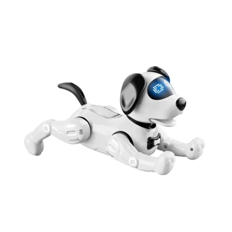 Resigilat - Catelus Robot Inteligent care Canta, Danseaza, Povesteste si Ajuta la Dezvoltarea Limbajului si Creativitatii, Cel mai Bun Prieten pentru Educatie si Distractie, + 3 Ani, Alb Negru - LUDIRO