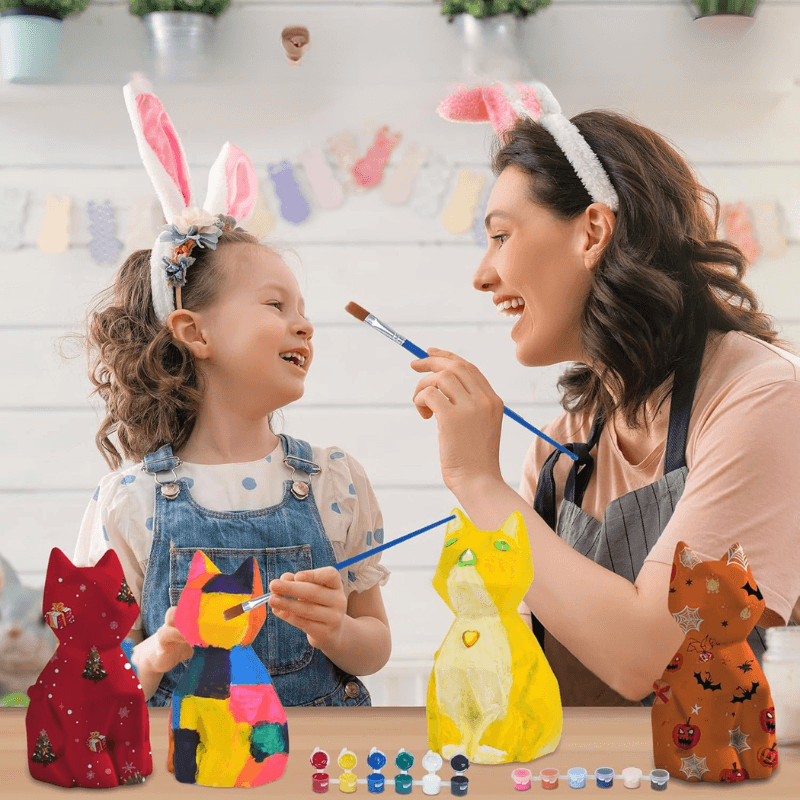 Lampa de Pictat in Forma de Pisica, Kit Creativ Complet pentru Copii, Activitate Educativa - LUDIRO