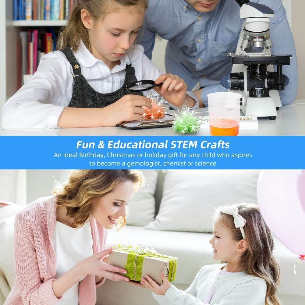 Joc Educativ STEM Kit Stiinta, Experimente cu Cristale, 2 Culori, + 6 Ani - LUDIRO