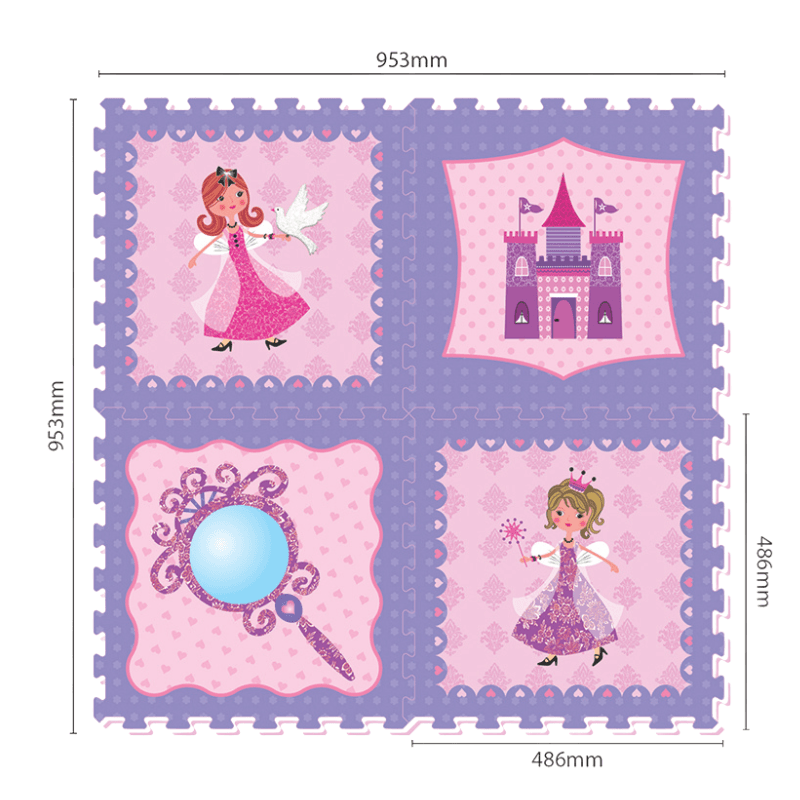 Covor Puzzle LUDIRO 4 Piese 48.6x48.6 Cm, Spuma EVA, Protectie, Versatilitate si Siguranta - LUDIRO