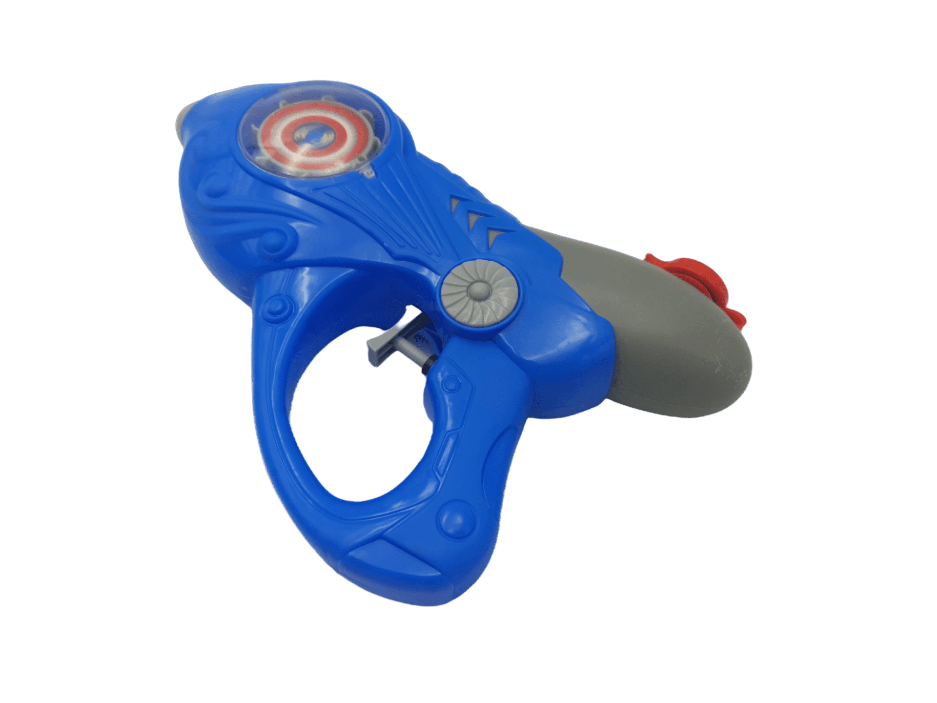 Pistol Jucarie cu Apa, cu Disc Rotativ si Lumini Interactive, Albastru Gri, 25x5x18 cm, + 3 Ani - LUDIRO