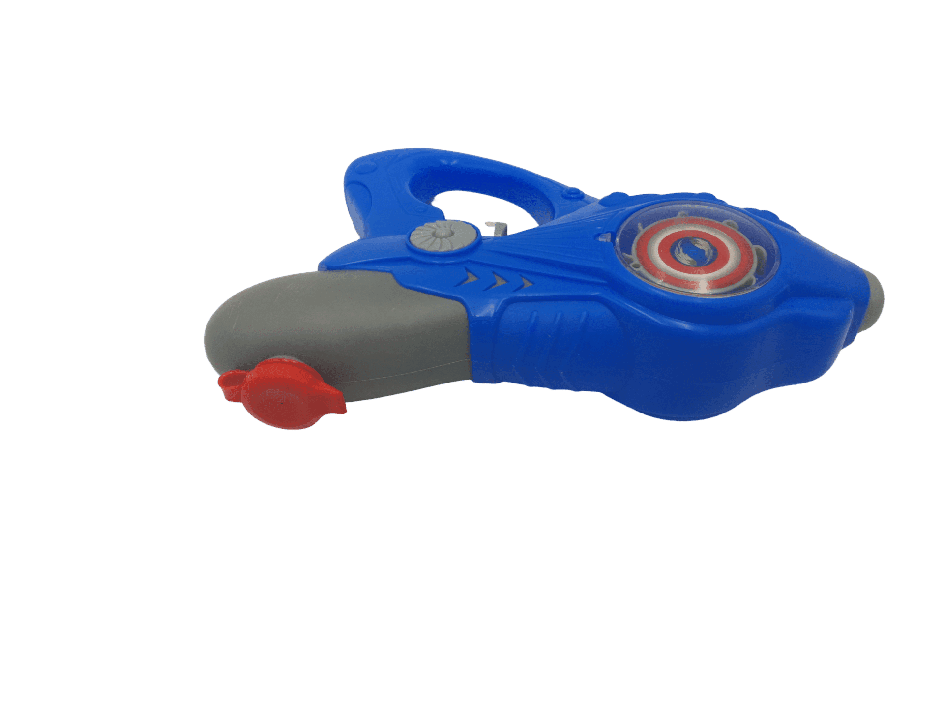 Pistol Jucarie cu Apa, cu Disc Rotativ si Lumini Interactive, Albastru Gri, 25x5x18 cm, + 3 Ani - LUDIRO