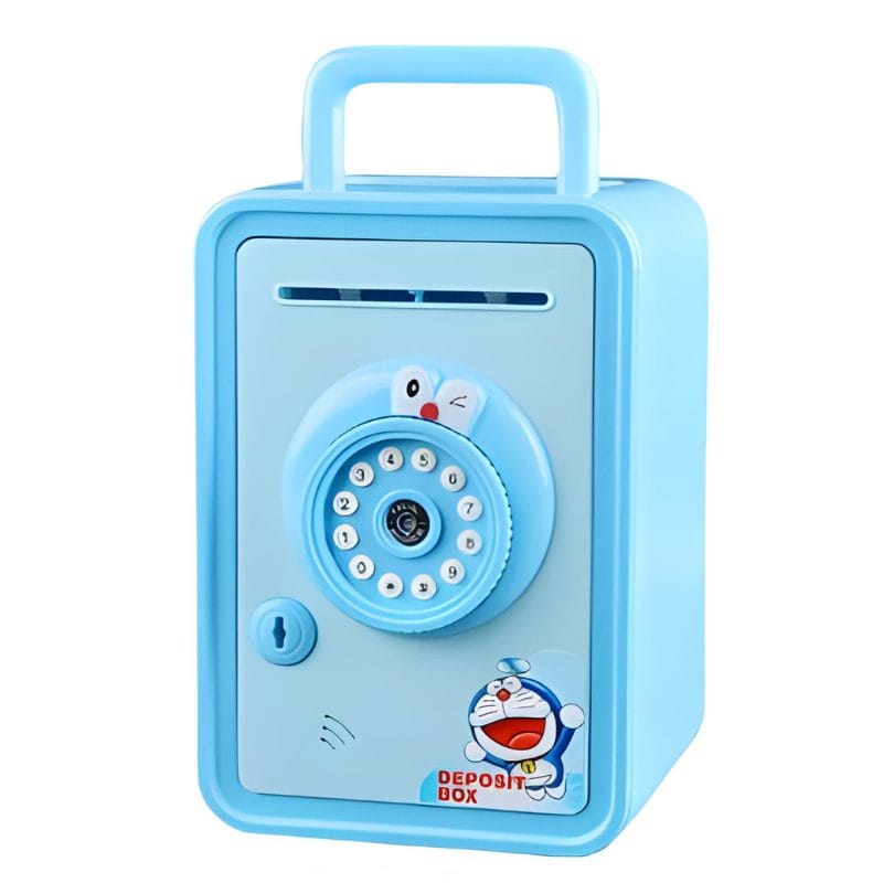 Jucarie Interactiva Pusculita Digitala, Depunere Automata, Deschidere cu Parola sau Recunoastere Faciala, Muzica Si Lumini Interactive, Pisoi Albastru, + 3 Ani - LUDIRO