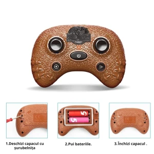 Dragon Interactiv de Apă cu Telecomandă, Funcție Stropire, Lumini, Acumulator Reîncărcabil, 43 cm, Jucărie Piscină, Verde Gri - LUDIRO