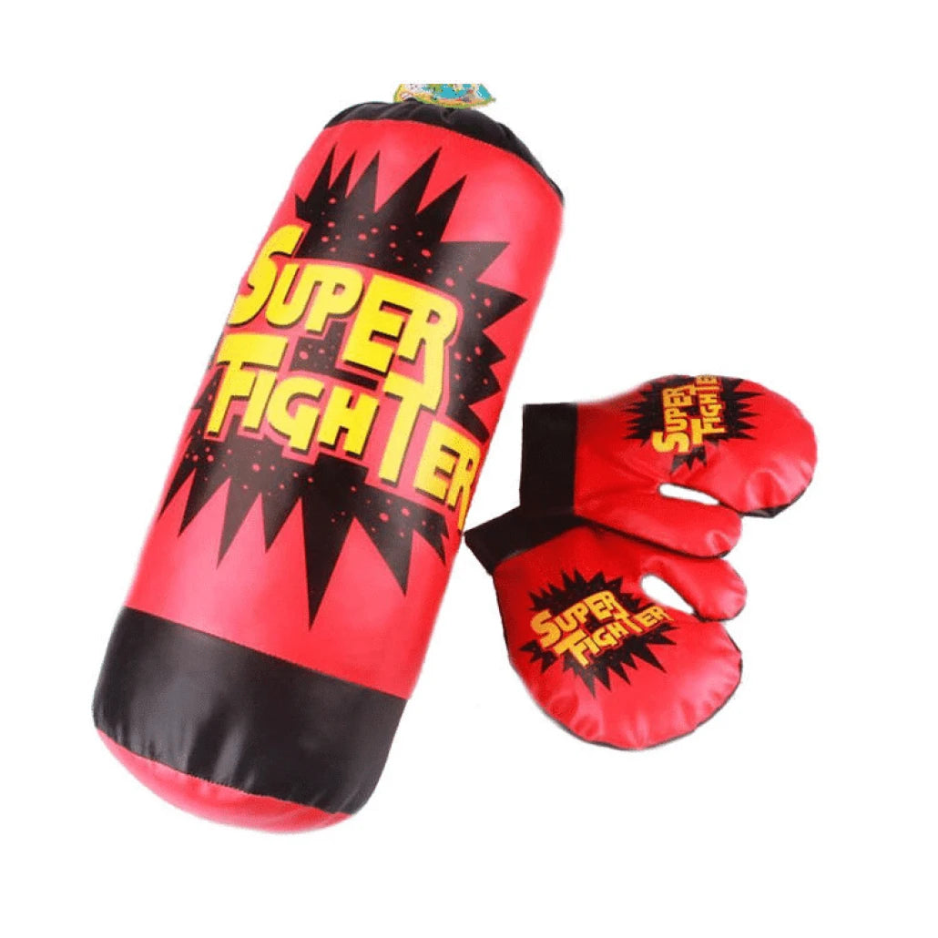 Set Sac si Manusi de Box pentru Copii, 19x19x49 Cm, Piele Ecologica, + 3 Ani - LUDIRO