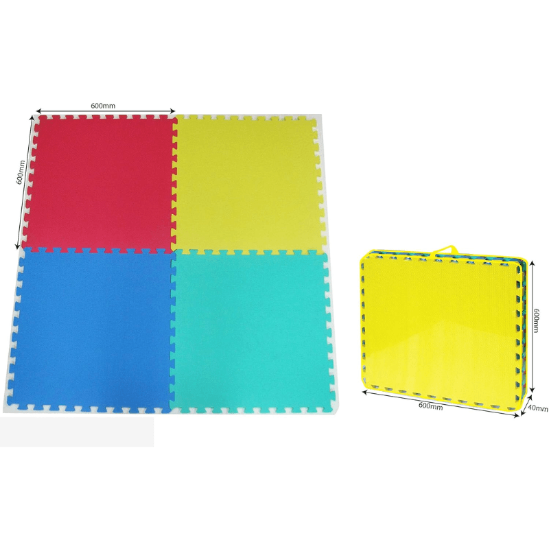 Covor Puzzle LUDIRO, 4 Piese 60x60 Cm, Spuma EVA, Protectie, Versatilitate si Siguranta pentru Orice Spatiu - LUDIRO
