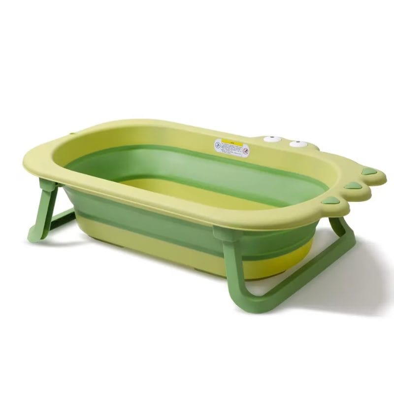 Cadita Pliabila pentru Copii, Design Dinozaur, Sigura si cu Dimenisuni Generoase, 80x49 Cm, Material Ecologic, Sistem Anti Alunecare, Usor de depozitat, Ideala pentru Baie - LUDIRO