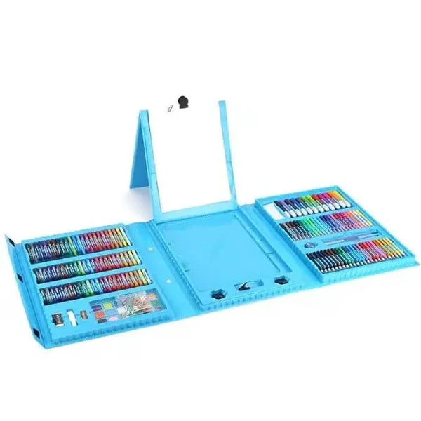 Pachet Creativ pentru Micul Artist – Set 208 Piese Pictură & Desen + Set 48 Markere Profesionale + Tabletă LCD 10 Inch Scris & Desenat | 5–6 ANI - LUDIRO