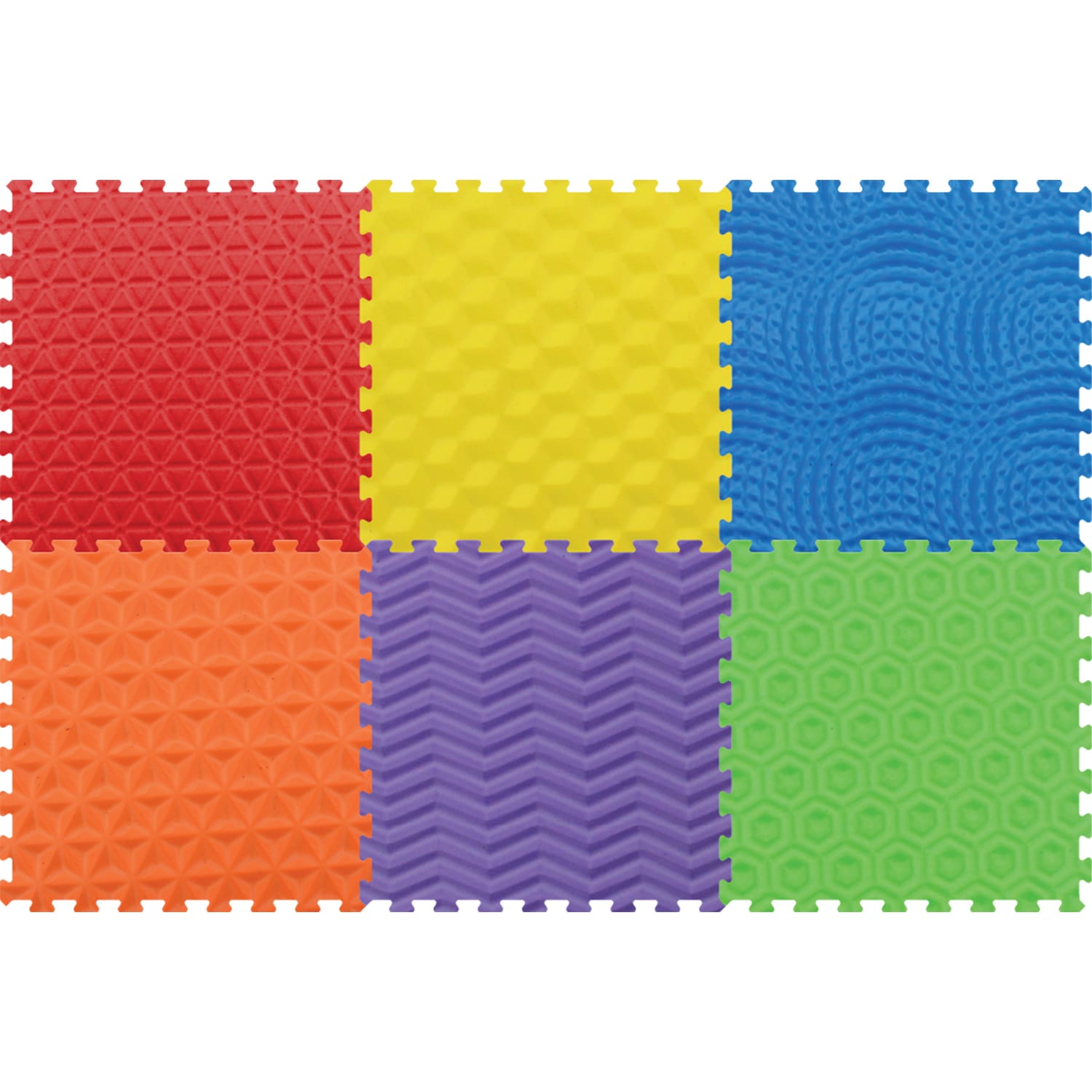 Covor Puzzle Senzorial LUDIRO cu 6 Texturi Diferite, 60x60 cm, Spuma EVA 12 mm, Antiderapant - LUDIRO