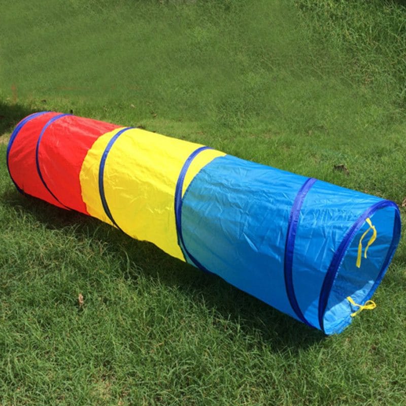 Tunel de Joaca Tricolor, 180x46 Cm, Pliabil, Interior sau Exterior, Multifunctional, + 3 Ani - LUDIRO