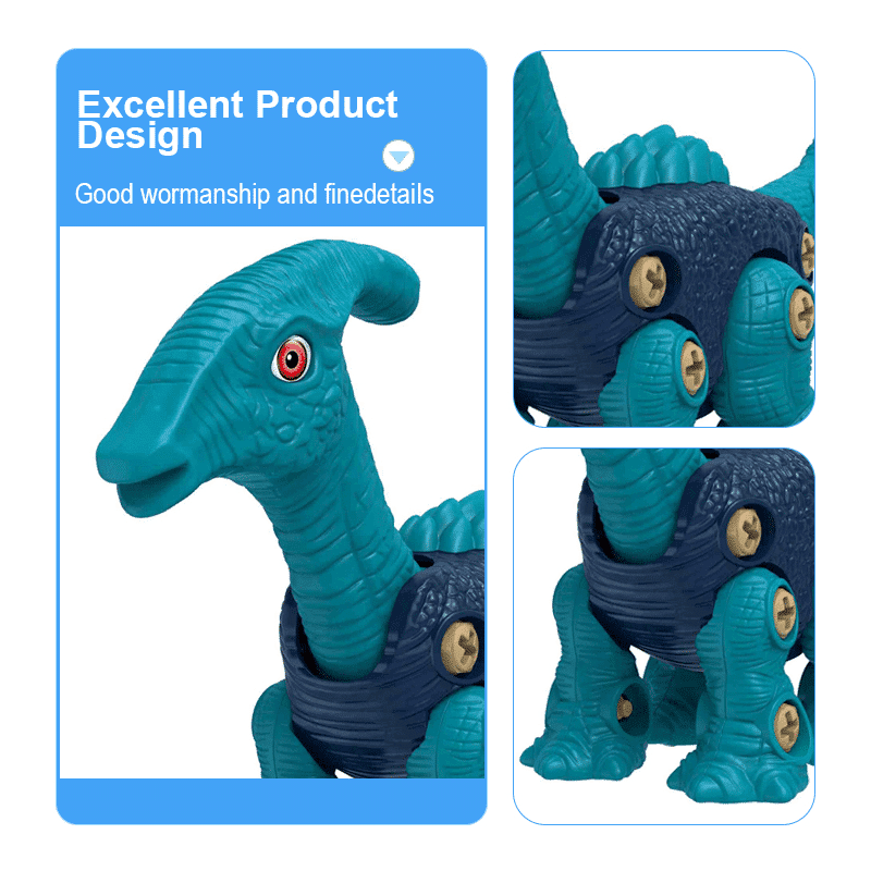 Jucarie Interactiva STEM DIY, Dinozaur de Construit, Parasaurolophus, Surubelnita Inclusa, Culori Aleatorii, 27x9x17 Cm, + 3 Ani - LUDIRO