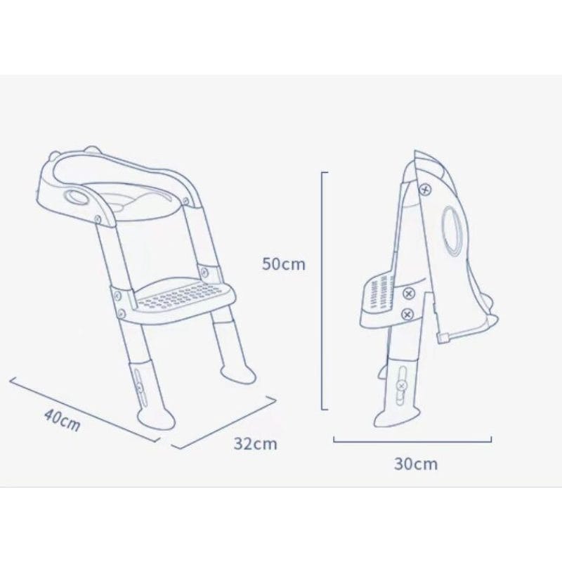 Reductor WC pentru Copii cu Scarita Pliabila Ajustabila, Suport Ergonomic, Material Antiderapant si Design Educativ, Ideal pentru Tranzitia de la Olita la Toaleta, 50x42x32 Cm - LUDIRO