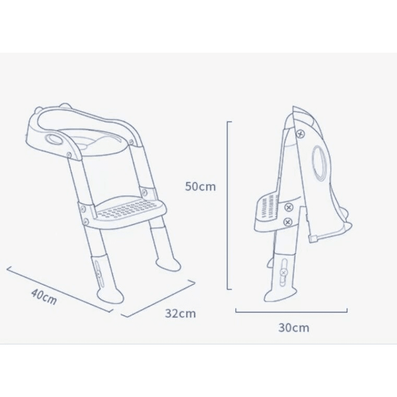 Resigilat - Reductor WC pentru Copii cu Scarita Pliabila Ajustabila, Suport Ergonomic, Material Antiderapant si Design Educativ, Ideal pentru Tranzitia de la Olita la Toaleta, Sprijin pentru Autonomie si Confort, 50x42x32 Cm, Utility One - UTILITY ONE