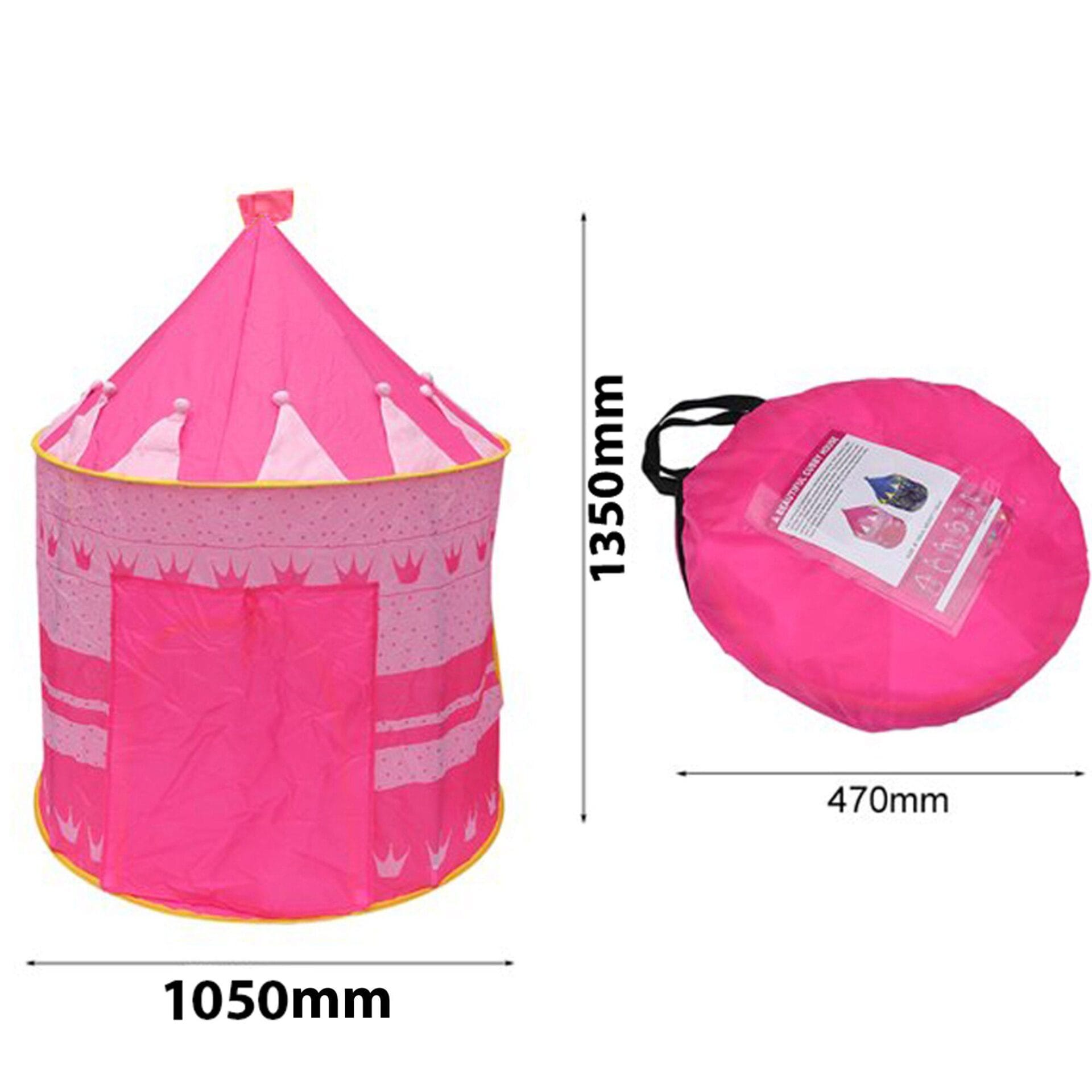 Cort de Joaca pentru Copii, Castelul Printeselor, Roz, 135 x 105 x 105 Cm, Ideal pentru Aventuri si Distractie Infinita, + 3 Ani - LUDIRO