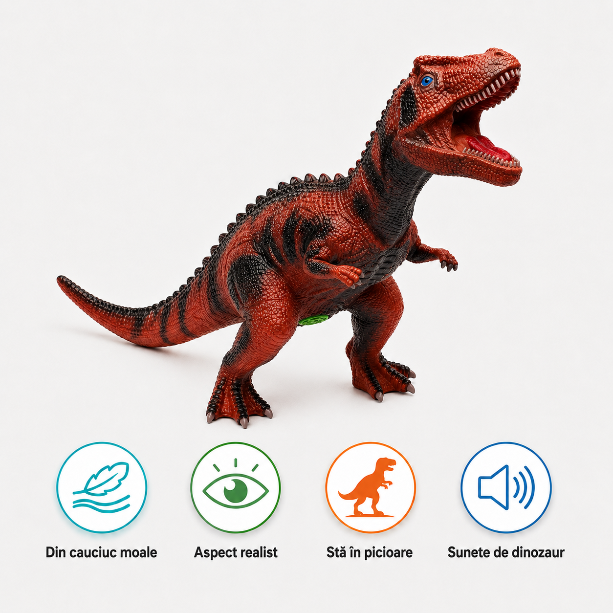 Dinozaur Majungasaurus Gigantic LUDIRO din Cauciuc Moale, cu Sunete, Aspect Realist, 73 cm - LUDIRO