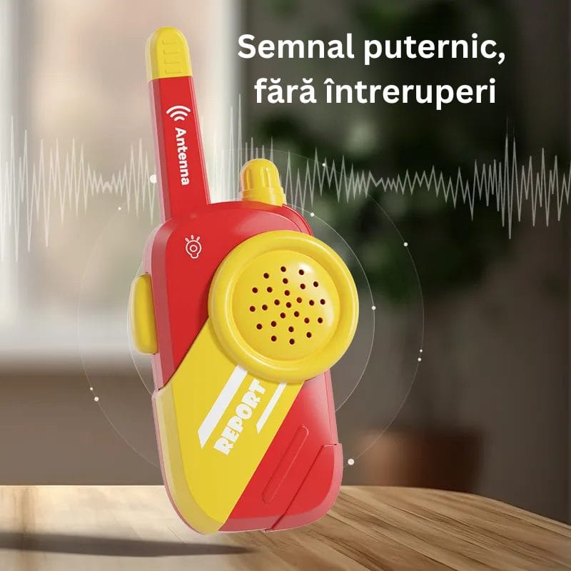 Walkie-Talkie pentru copii, Jucarie Interactiva cu Sunet Clar, Distanta Lunga de Comunicare, Buton de Apel Usor de Utilizat, Semnal Stabil si Design Ergonomic, + 3 Ani, Rosu Galben - LUDIRO