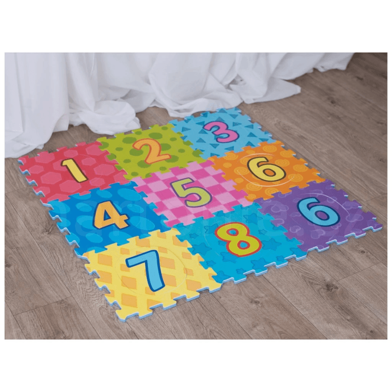 Covor Puzzle LUDIRO cu cifre 1-9, 9 piese EVA, grosime 10 mm, Suprafata Totala 89x89 Cm, Joaca Educativa si Sigura pentru Copii 10 Luni+ - LUDIRO