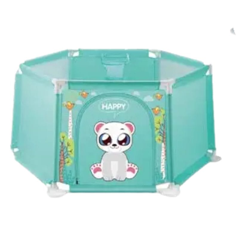 Resigilat - Tarc de Joaca Hexagonal 74x65x65 Cm cu 50 de Bile Multicolore Incluse, Locul Perfect pentru Siguranta, Dezvoltarea si Distractia Copilului, Ideal pentru Utilizare Acasa, In Aer Liber sau in Deplasare, Verde, Utility One - LUDIRO
