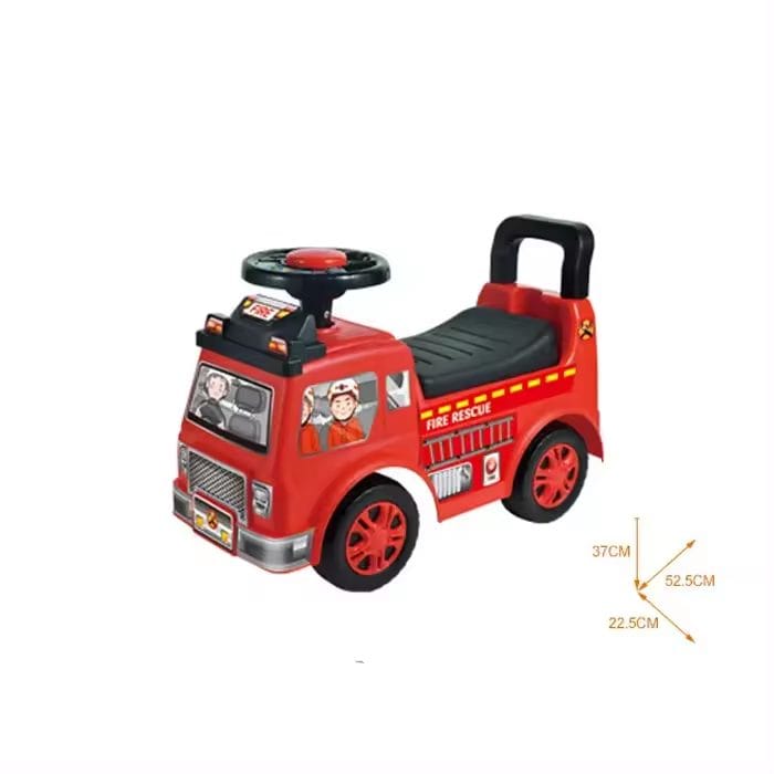 Resigilat - Masinuta Ride On pentru Copii, Pompieri, Margini Rotunjite, Cu Spatar, Volan si Claxon, 52.5x22.5x37 Cm, +3 Ani - LUDIRO