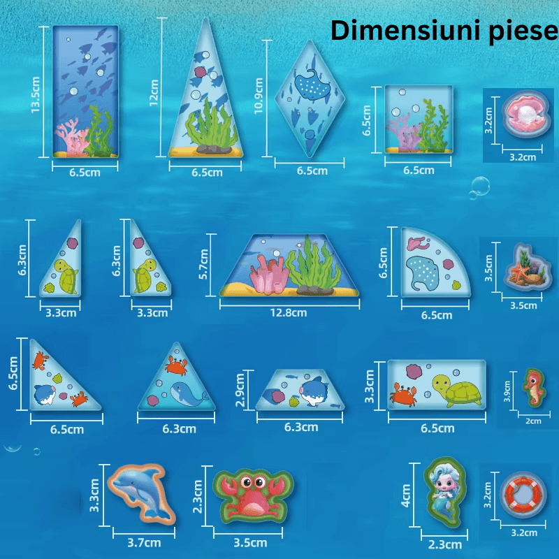 Set Magnetic Educativ Ocean, 108 Piese cu Tematica Marina, Creativitate si Invatare prin Joaca - LUDIRO