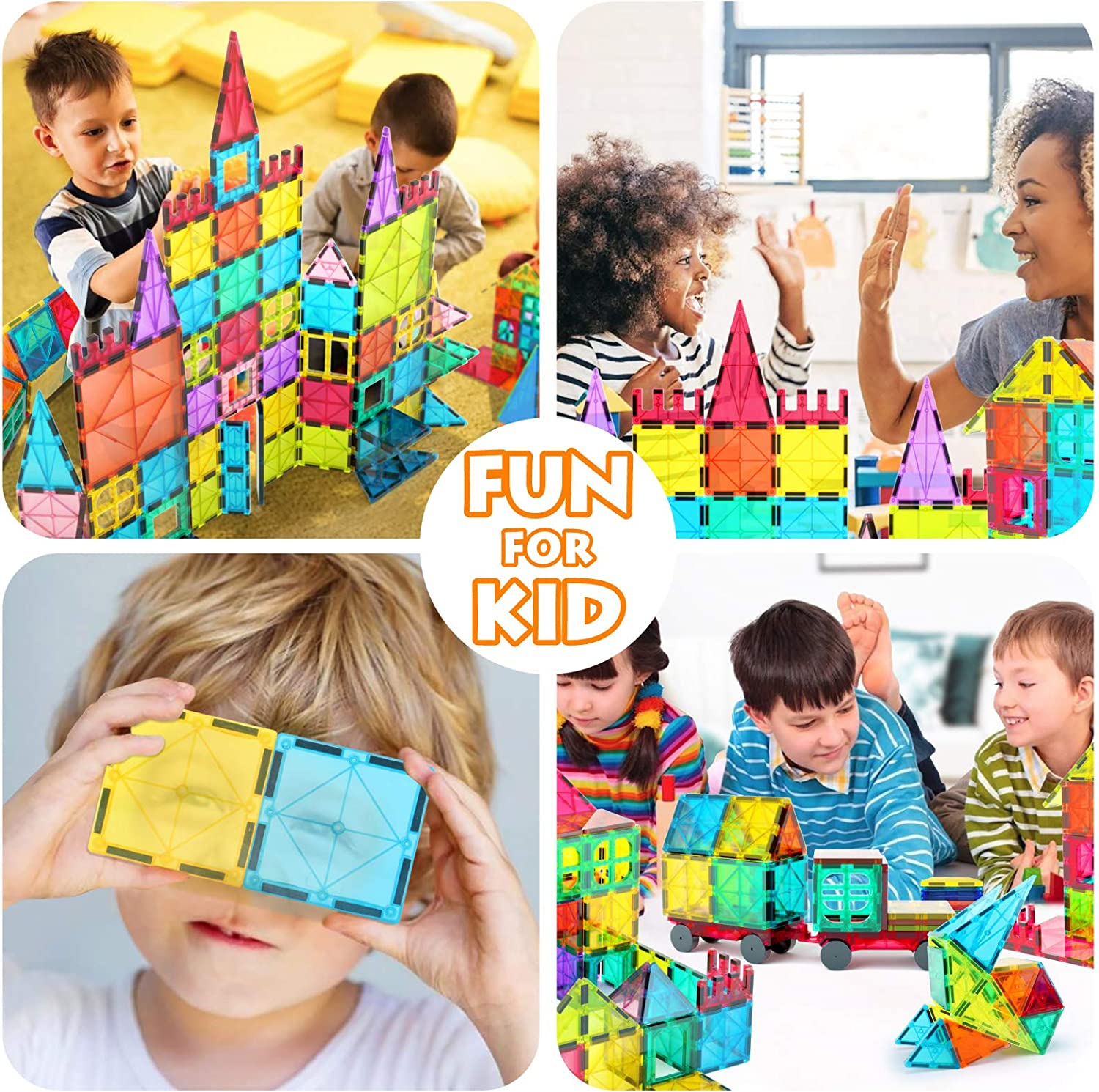 Set de Constructie Inteligent, Blocuri Magnetice STEM si Roti, Educativ si Creativ, 108 Piese, + 3 Ani - LUDIRO