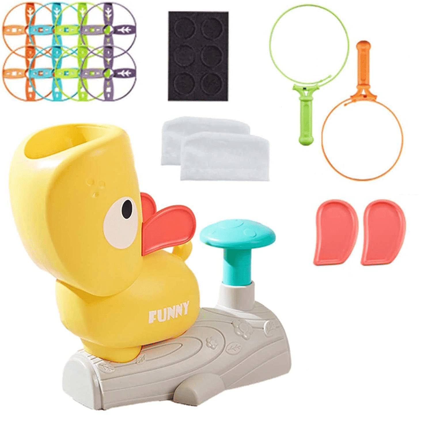 Set Interactiv Lansator de Discuri Rotative, Ratusca, 8 Discuri, Galben, 23x23x10 Cm, + 3 Ani - LUDIRO