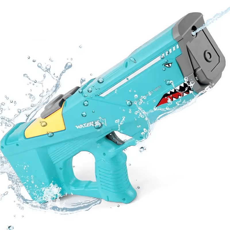 Resigilat - Pistol cu Apa Electric, Distanta Tragere 12m, Rezervor 550ml, Acumulator cu Incarcare USB, Albastru, 45.3x28x17.3 Cm, + 3 Ani - LUDIRO