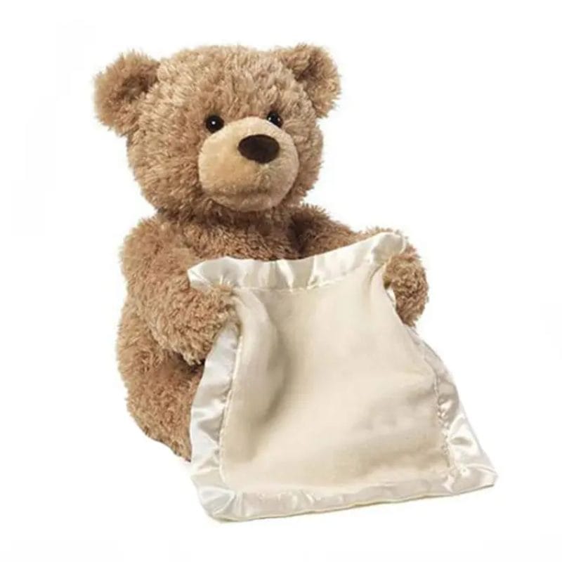 Ursulet de Plus Interactiv Cucu Bau, cu Sunete si Miscare, Cadoul Ideal pentru Dezvoltarea Cognitiva si Emotionala a Celor Mici, 25 Cm, Moale si Prietenos - LUDIRO
