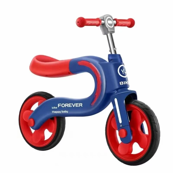 Resigilat - Bicicleta de Echilibru pentru Copii LUDIRO, 2-5 Ani, Cadru Usor, Roti din Cauciuc, Maner Antialunecare, Sa Ergonomica, 70x53 Cm, Albastru Rosu - LUDIRO