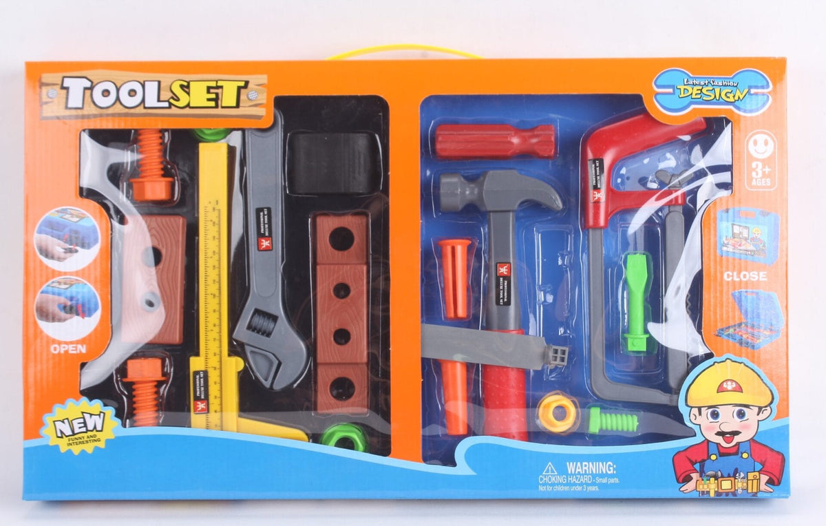 Resigilat - Set de Joaca pentru Copii, Geanta cu Unelte pentru Micul Mester, 31x22 Cm, 19 Piese din Plastic, + 3 Ani, Utility One - LUDIRO