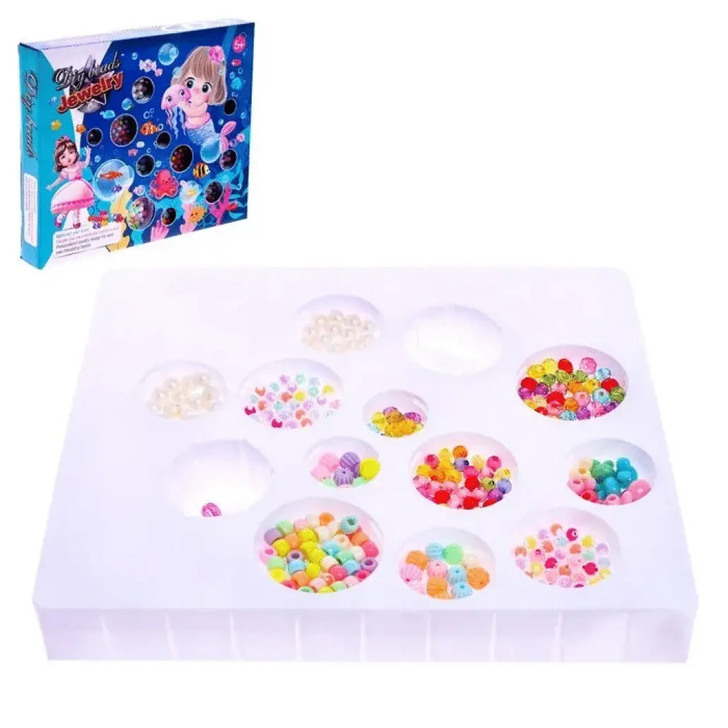 Set pentru Artizanat, Bratari cu Margele, Relief Ocean, Albastru, 31x4x26 cm, + 5 Ani - LUDIRO