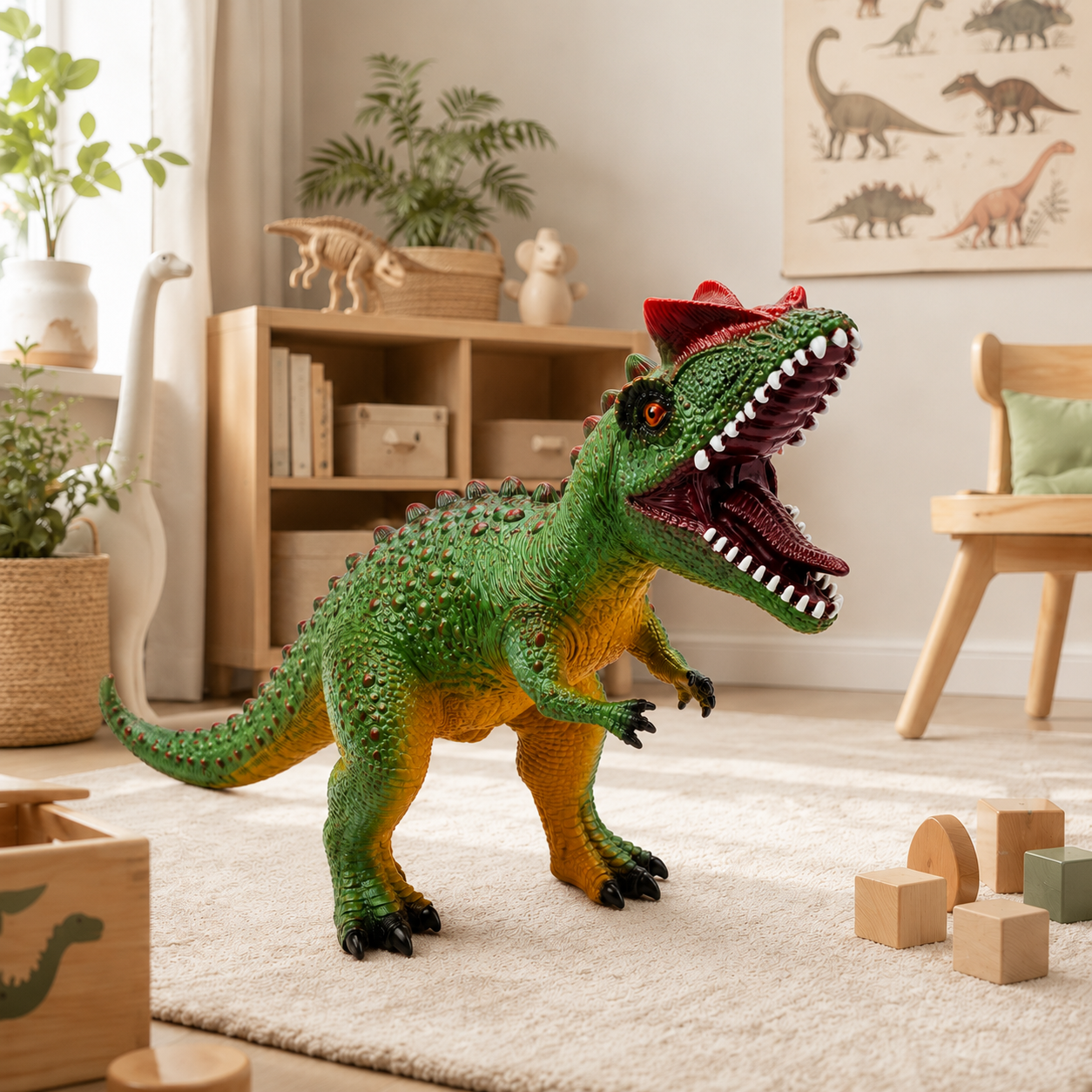 Dinozaur Sinotyrannus Gigant LUDIRO din Cauciuc Moale, cu Sunete, Aspect Realist, 73 cm - LUDIRO