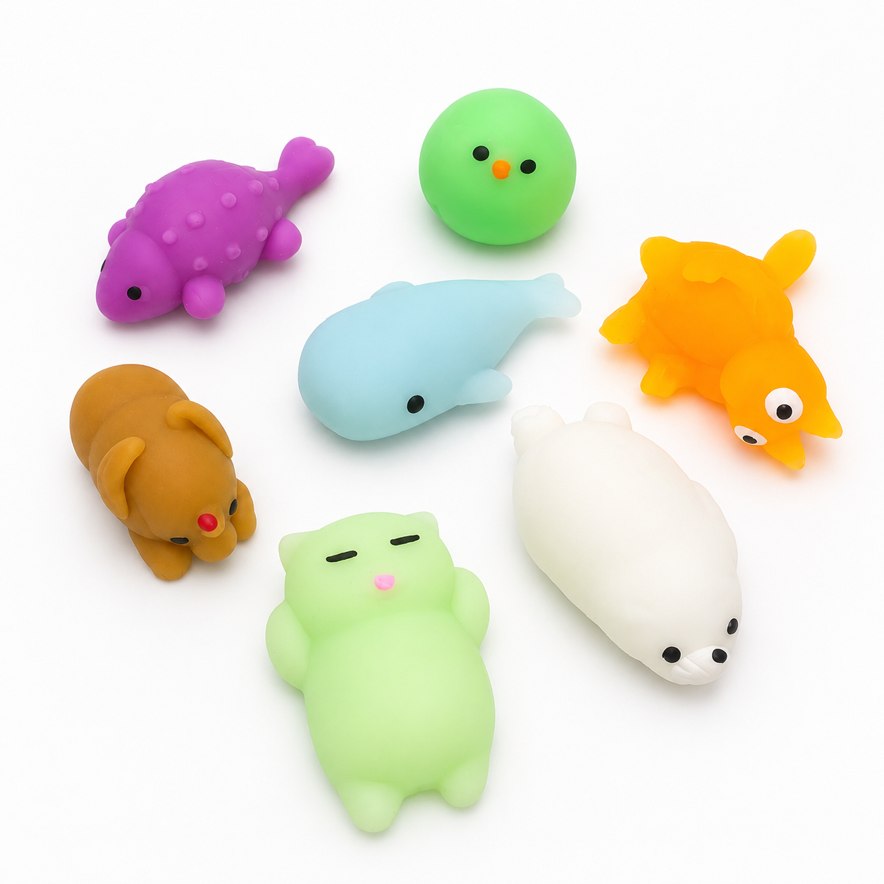 🎁 Jucărie squishy din silicon, 2-5 cm, model aleatoriu, animăluț moale și colorat (100% off) - LUDIRO