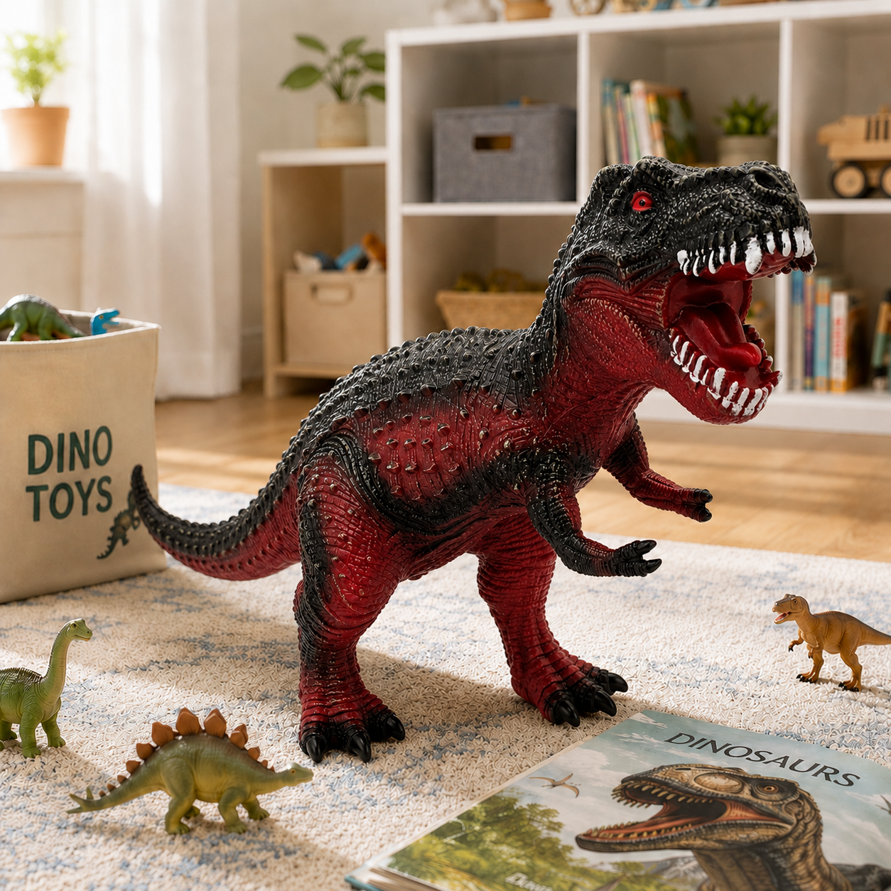 Dinozaur Tyrannosaurus Rex Gigantic LUDIRO din Cauciuc Moale, cu Sunete, Aspect Realist, 73 cm - LUDIRO