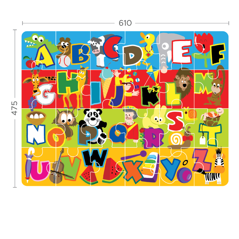 Resigilat - Covor Puzzle, Spuma EVA, Alfabet Colorat A-Z cu 24 de Piese Mari, Joc de Invatare Sigur, Non-toxic - LUDIRO
