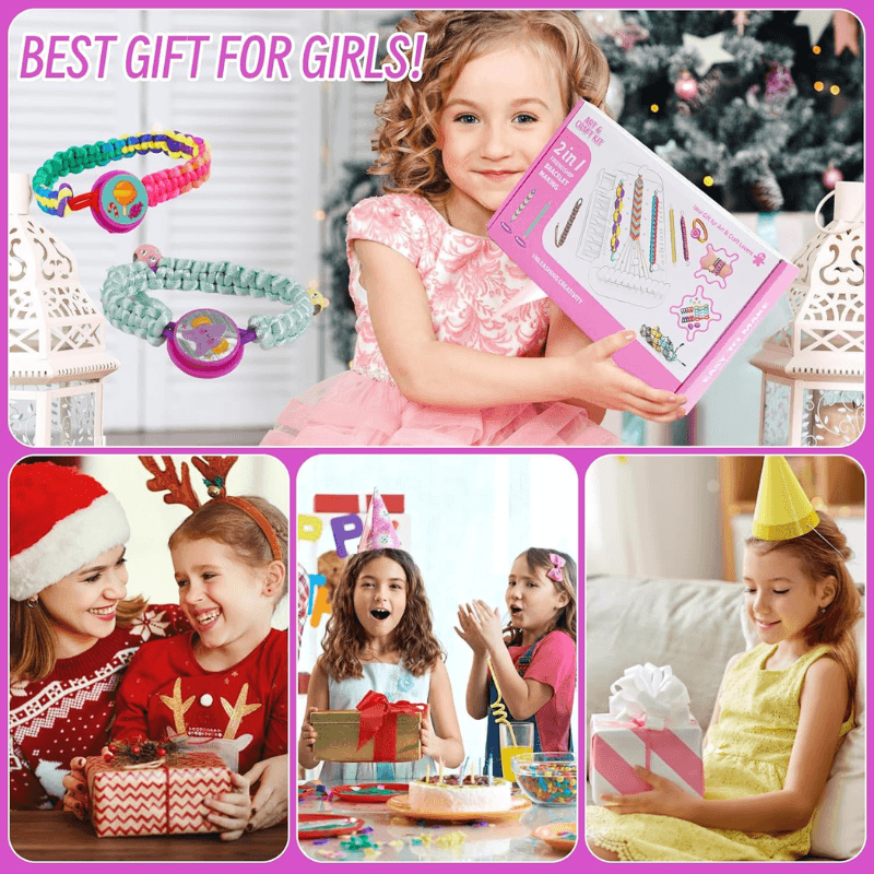 Set Creativ Bratarile Prieteniei 2 in 1 cu Razboi de Tesut, Margele, Fire si Accesorii Colorate, Ludiro, +6 Ani - LUDIRO