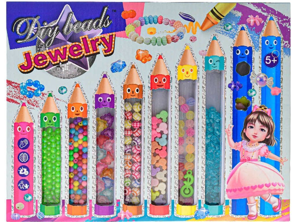 Set pentru Artizanat, Bratari cu Margele Creioane, 30x4x24 cm, 10 TIpuri de Piese, + 5 Ani - LUDIRO