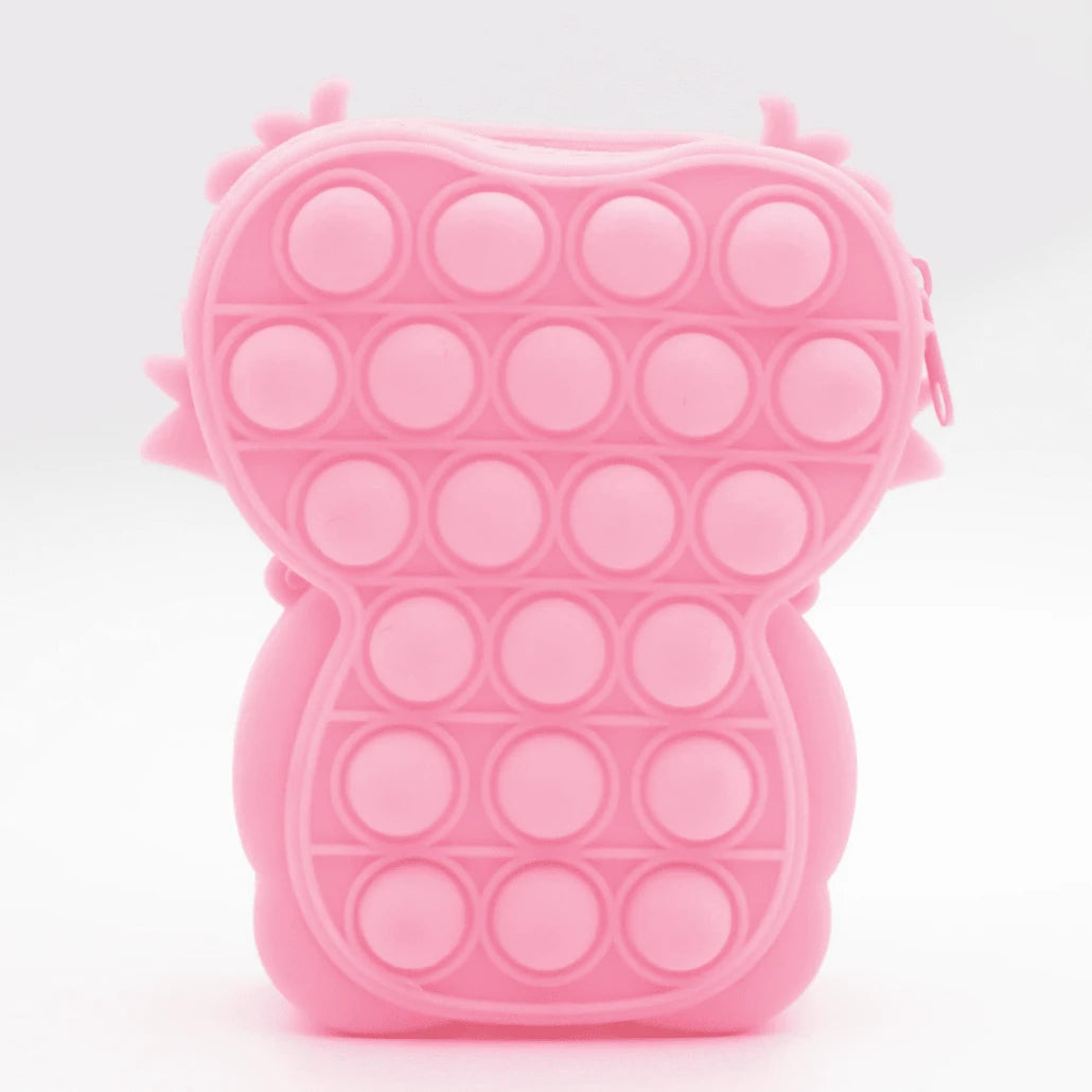 Geanta de Umar Antistres Pop It Now din Silicon, 13x12x4 cm, Roz, + 3 Ani - LUDIRO