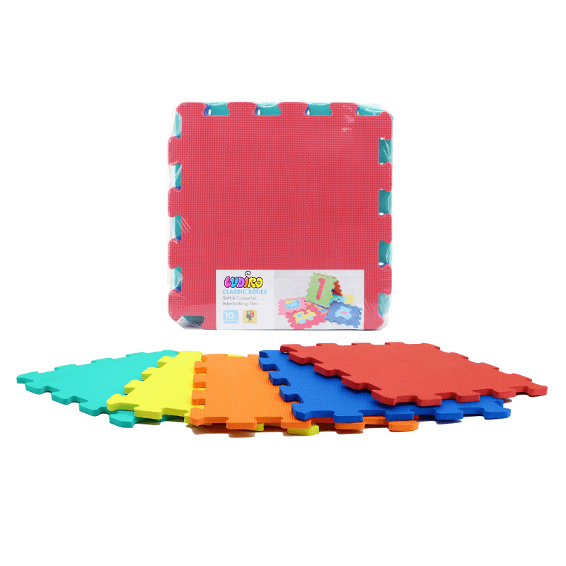 Covor Puzzle LUDIRO, 10 Piese Uni 32x32 Cm, Spuma EVA, Protectie, Versatilitate si Siguranta - LUDIRO
