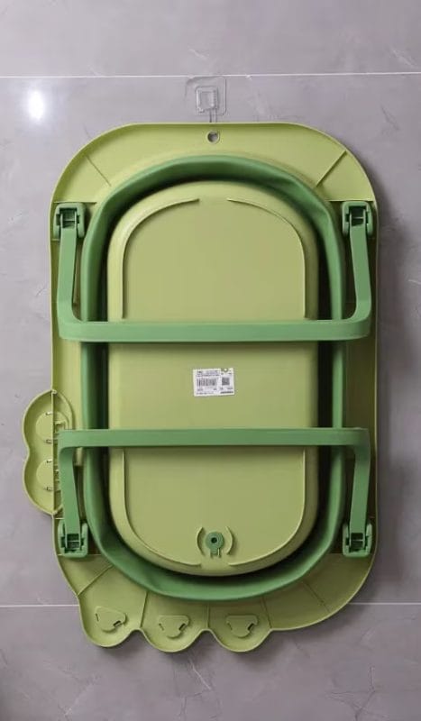 Cadita Pliabila pentru Copii, Design Dinozaur, Sigura si cu Dimenisuni Generoase, 80x49 Cm, Material Ecologic, Sistem Anti Alunecare, Usor de depozitat, Ideala pentru Baie - LUDIRO