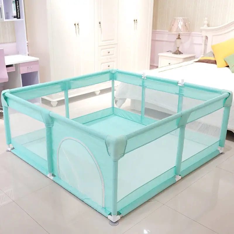 Tarc de Joaca pentru Copii, 1-5 Ani, 180x150x66 Cm, Spatiu Sigur si Generos, Cu Plasa Moale, Protectie la Colturi si Structura Stabila, Ideal pentru Interior si Exterior, Usor de Asamblat, Verde - LUDIRO