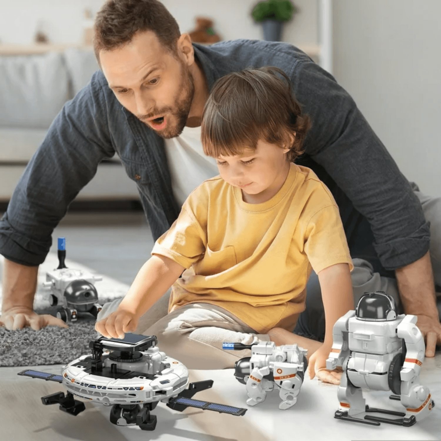 Kit Construcție Robot Solar 6 în 1, Jucărie STEM Spațială, Set Educativ cu Alimentare Solară și Baterii, Copii 8-12 Ani - LUDIRO