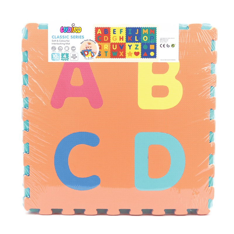 Covor Puzzle Educational LUDIRO cu Litere si Forme, 8 Piese XXL 60x60 Cm, Spuma EVA - LUDIRO