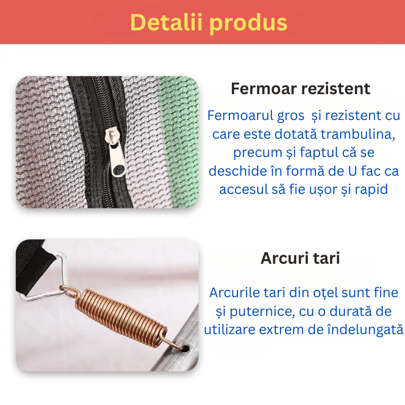 Resigilat - Trambulina pentru Copii 3-7 Ani LUDIRO, Plasa de Siguranta, Diametru 140 Cm, Inaltime 125 Cm, Joaca Distractiva pentru Interior si Exterior, Roz - LUDIRO