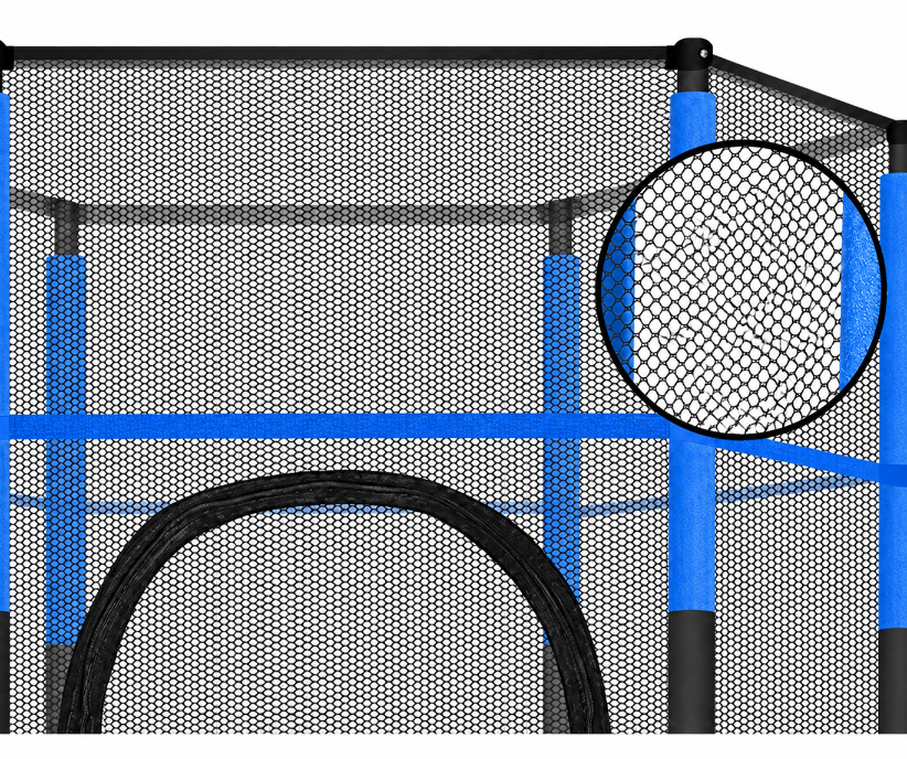 Trambulina pentru Copii LUDIRO, Diametru 140 Cm, Inaltime 160 Cm, Cu Plasa de Siguranta, Suporta 200 kg, Interior sau Exterior, Pentru Dezvoltarea Echilibrului, Albastra, + 3 Ani - LUDIRO