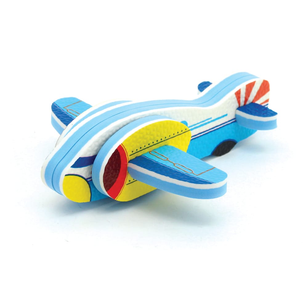 Covor Puzzle din Spuma EVA pentru Copii Ludiro, Set 9 Piese Educationale cu Aeroport, Avion 3D de Asamblat - LUDIRO