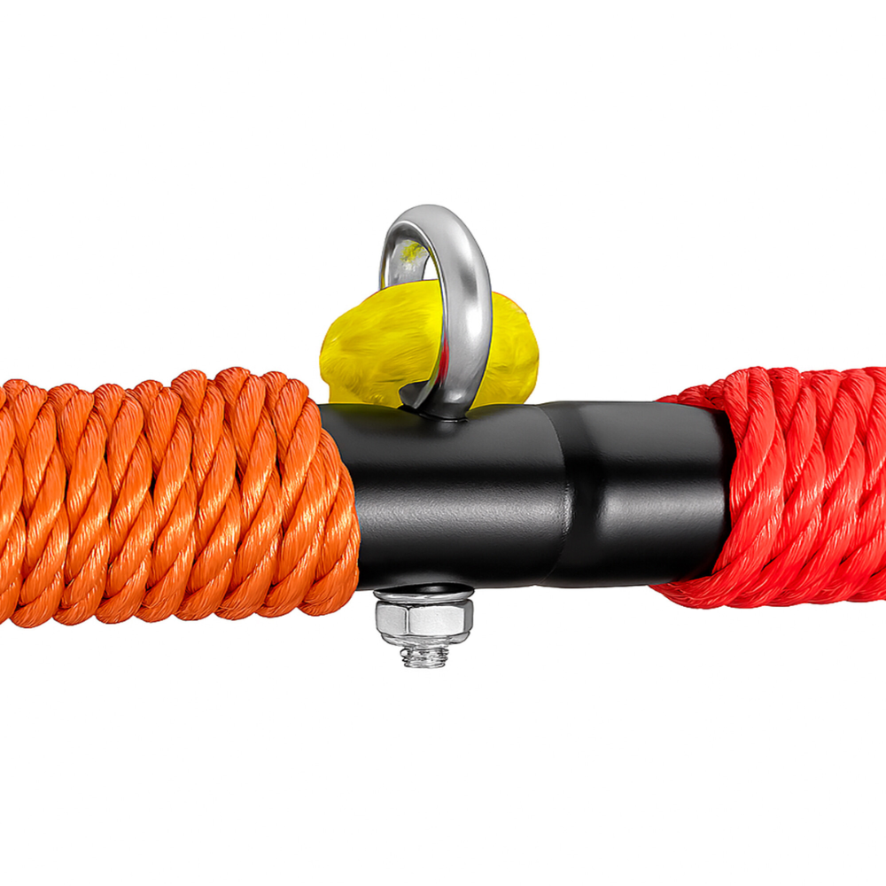 Leagăn rotund tip cuib din frânghii pentru copii, 100 cm, reglabil 120–180 cm, cadru din oțel, max. 150 kg - LUDIRO