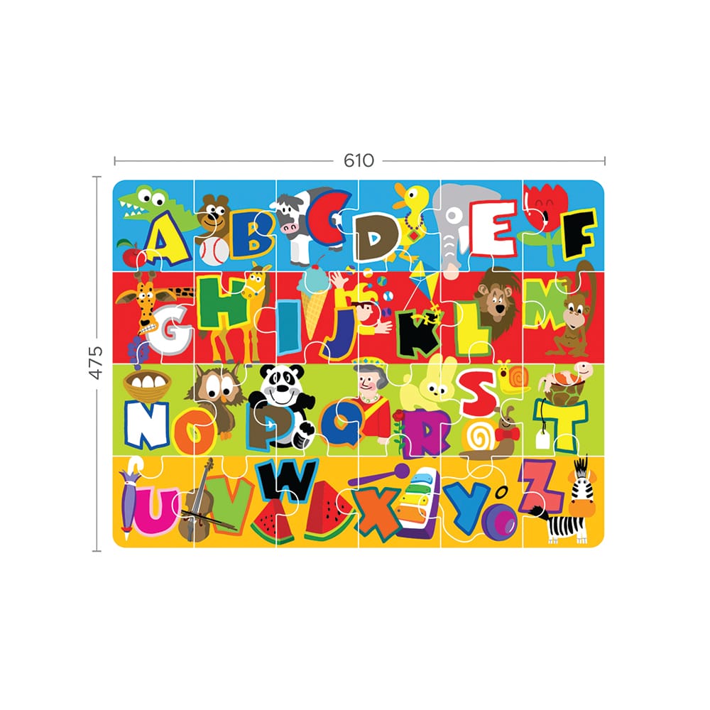 Covor Puzzle LUDIRO, Spuma EVA, Alfabet colorat A-Z cu 24 de Piese, Joc de Invatare Sigur - LUDIRO